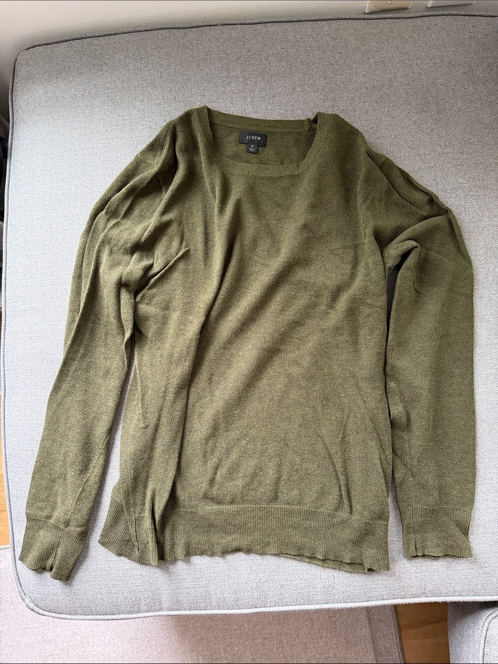 J. Crew Men's Olive Crewneck Sweater
